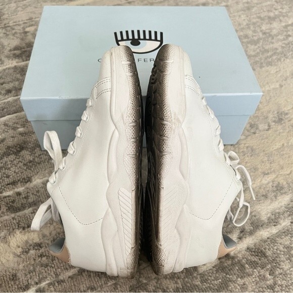 Chiara Ferragni Eye Fly Classic Lace Up Sneaker in White - Picture 8 of 13